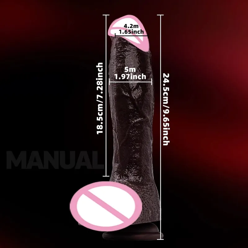 9.65 "empurrando grande vibrador silicone com 10 modos de impulso e vibração e aquecimento brinquedos sexuais vibrador anal com ventosa