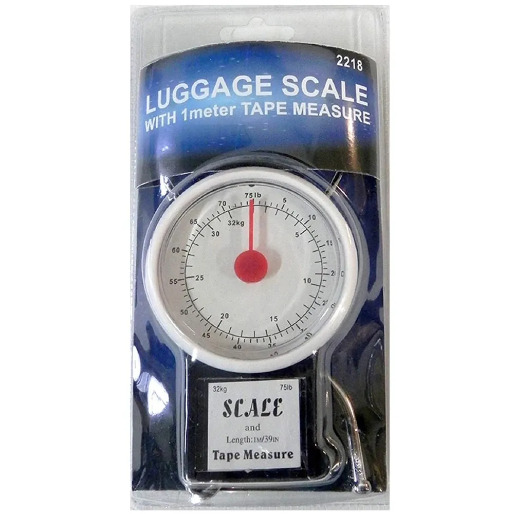 Balança mecânica portátil de 75 lb, balança digital para cozinha, bagagem de viagem, pesagem multiuso com fita métrica