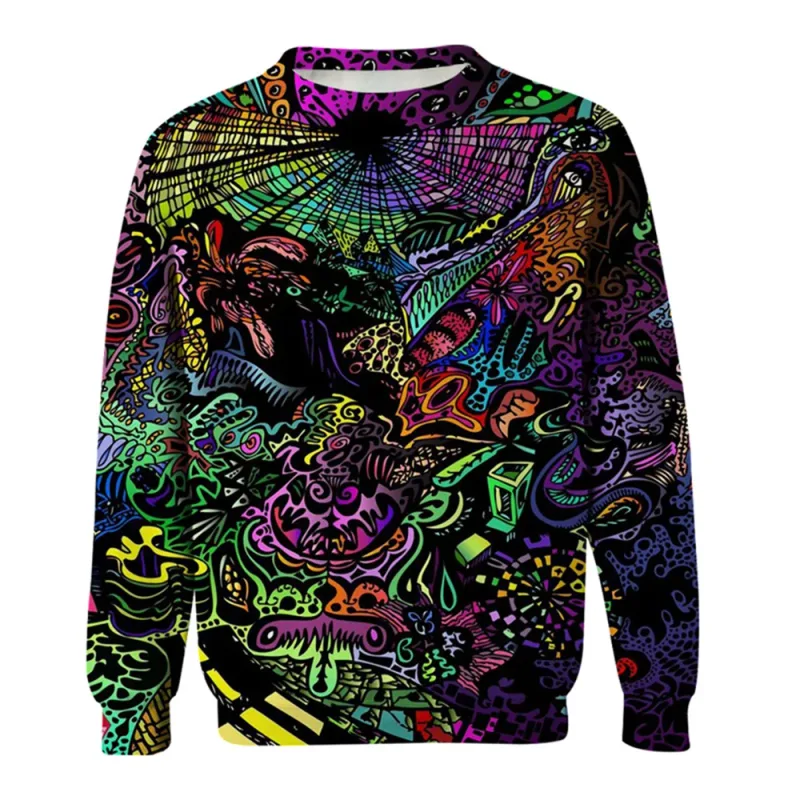Men's Graphic Sweatshirts For Men Graffiti Pullover Long Sleeve Sweatshirt Crew Neck Fashion Daily Casual Holiday Vacation New — image 15