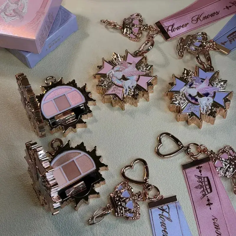 Flor sabe cavaleiro unicórnio conjunto de maquiagem sombra blush batom com sacola bonito kawaii beleza presente conjunto edição limitada — image 5
