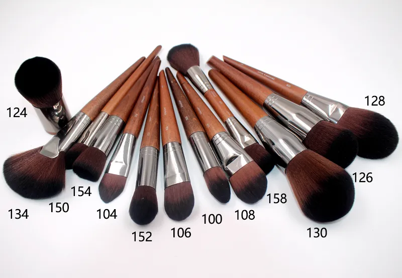 1pc mf pincéis de maquiagem de madeira natural macio pó fundação corretivo compõem escova blush sombra de cabelo sintético ferramentas de alta qualidade