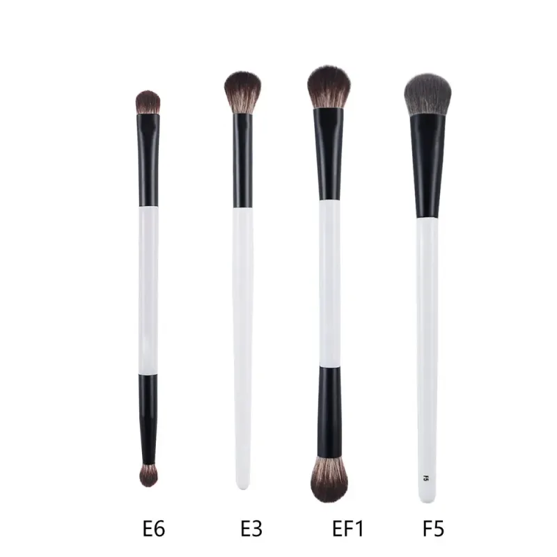 2 pçs/set Branco Dupla extremidade Angular Pincéis de Maquiagem Fundação Blush Contorno Maquiagem Pincel Punho De Madeira Ferramenta Cosmética Mari F4