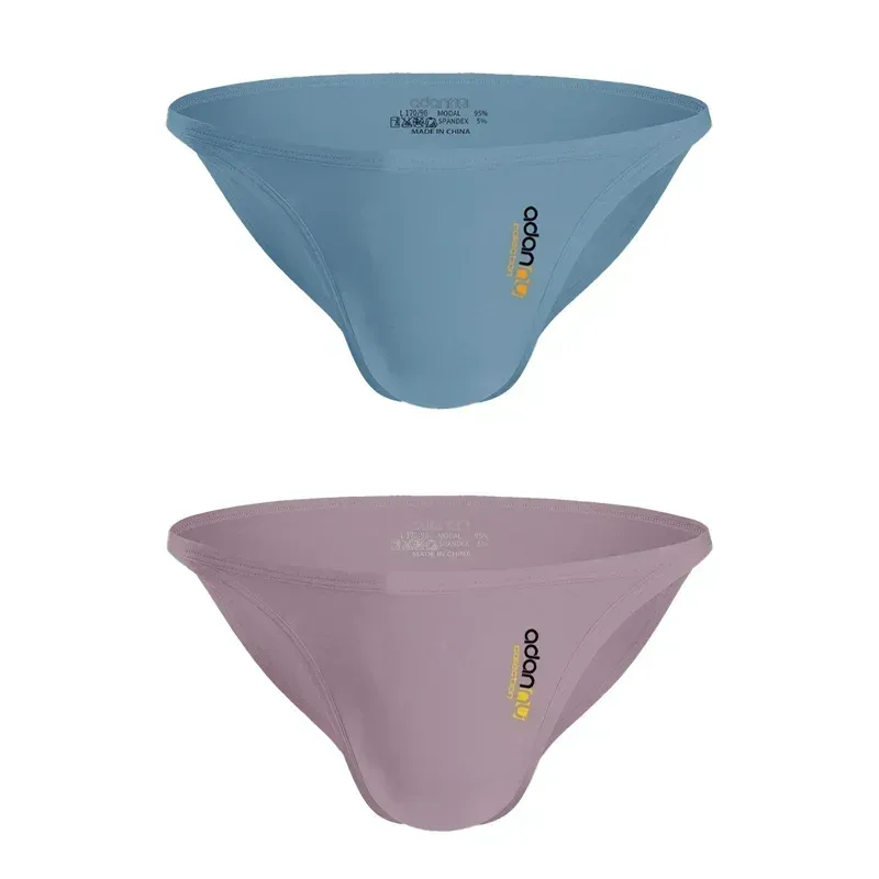 Cuecas modais masculinas de cintura baixa, sexy, cor sólida, simples, triângulo, roupa íntima, esportes, respirável, confortável, calcinha masculina