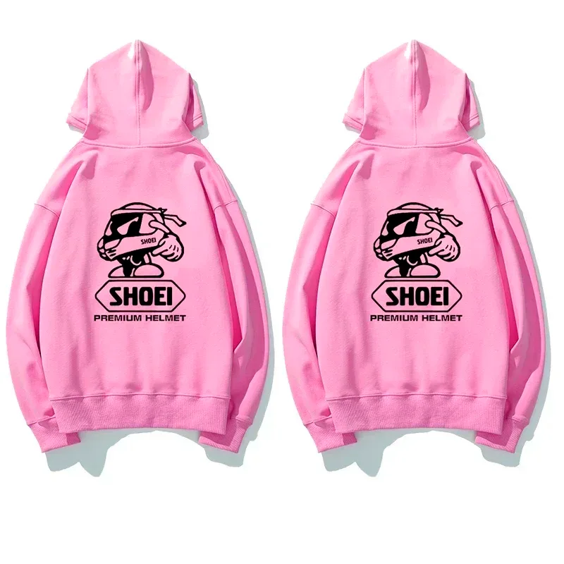 Motorcycle Helmet Theme Graphic Hoodie Unisex Front Back Double Print Biker Drawstring Hooded Sweatshirt Casual Pullover Top