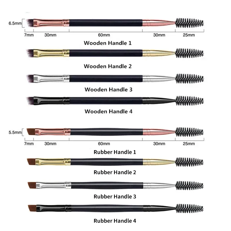 1pc 2 em 1 escova de sobrancelha de cabeça dupla + escova de cílios ferramentas de maquiagem pincéis cosméticos cílios maquiagem pincéis brochas maquillaje — image 2