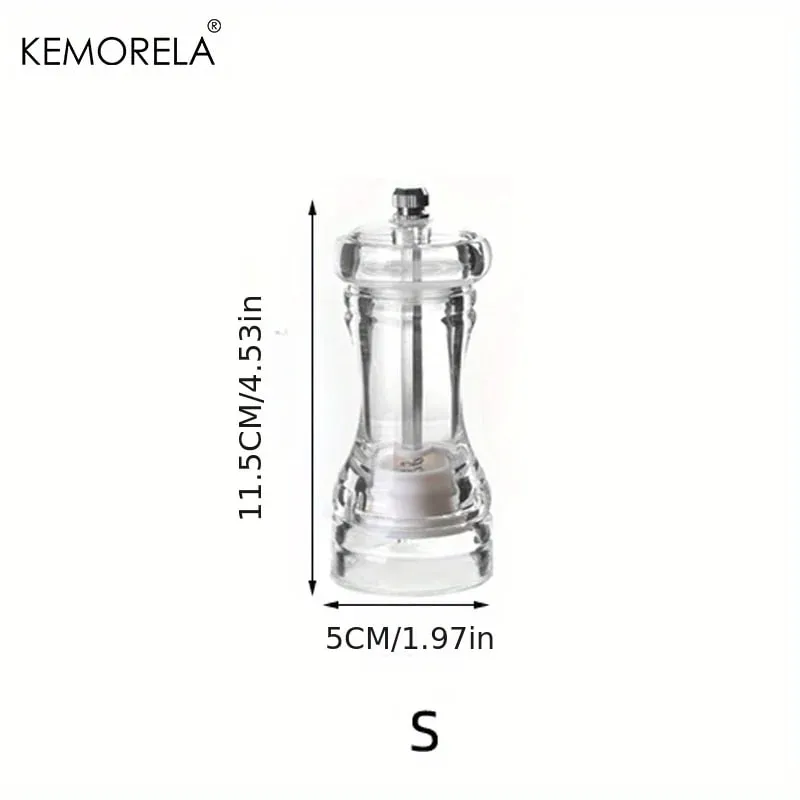 1 pçs especiarias moinho shaker acrílico manual moedor de pimenta sal especiarias moinho shaker cozinha transparente ferramenta moagem