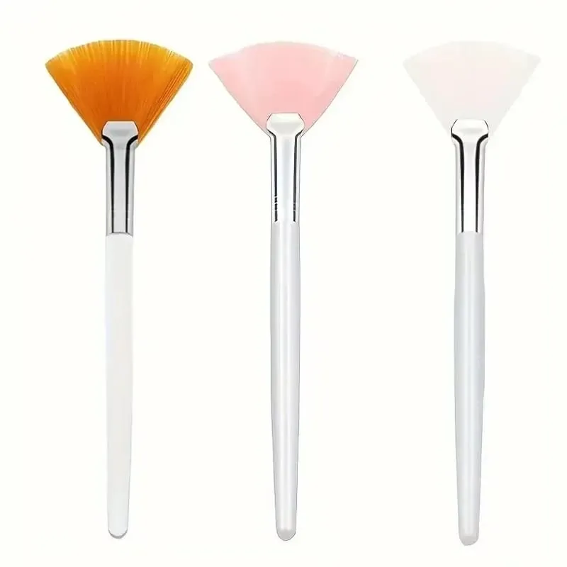 3/6/12 pçs pincéis faciais práticos forma de leque escova cabeça plana aplicador de máscara facial macio portátil escovas ferramentas cosméticas