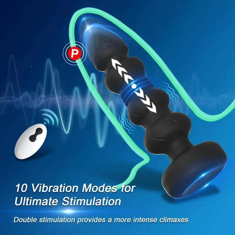 Plugue vibratório telescópico para bunda, vibrador anal sem fio, brinquedos remotos para mulheres, vibrador anal, massageador de próstata, homens, buttplug