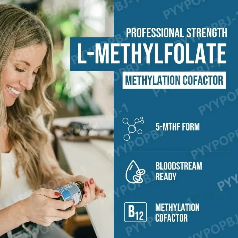 L Metilfolato 5 MTHF 15mg Mais Metil B12 Vitamina B9 Forma Ativa Suplemento Nutricional 60 Cápsulas