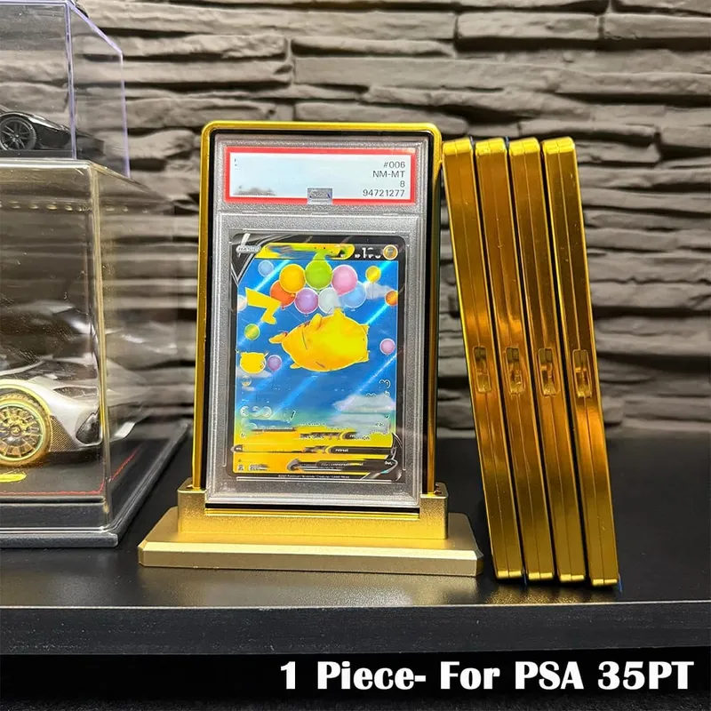 Multicolor gradiente cor liga de alumínio cartão comercial proteger titular caixa de metal para 35pt psa cgc cartão graduado