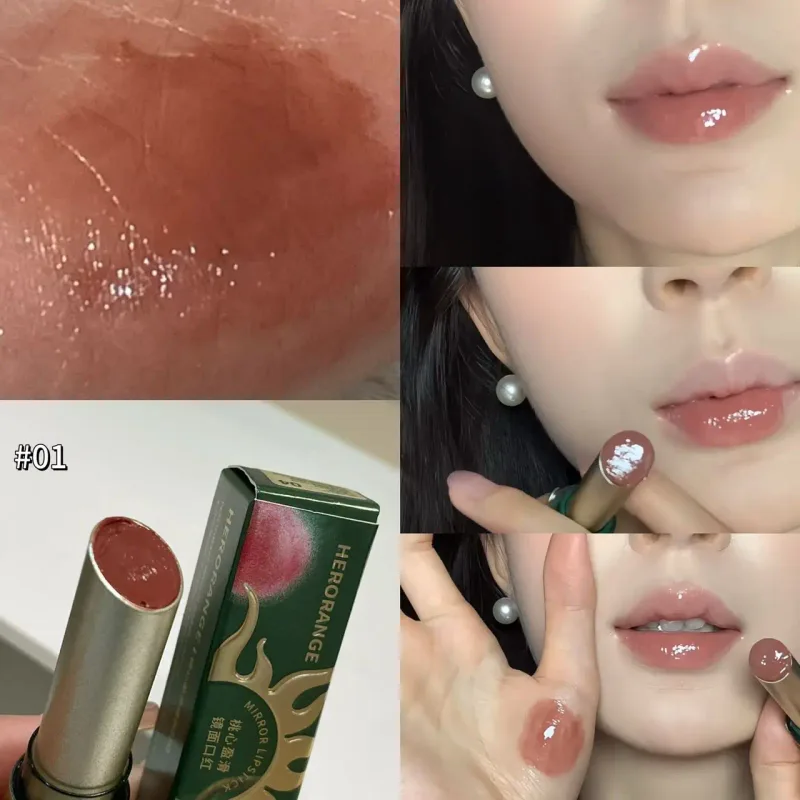 Herorange Mirror Lip Gloss 24H Waterproof Long-Lasting Lipstick No Transfer No Fading Matte & Shine Plumping Lip Makeup Women's