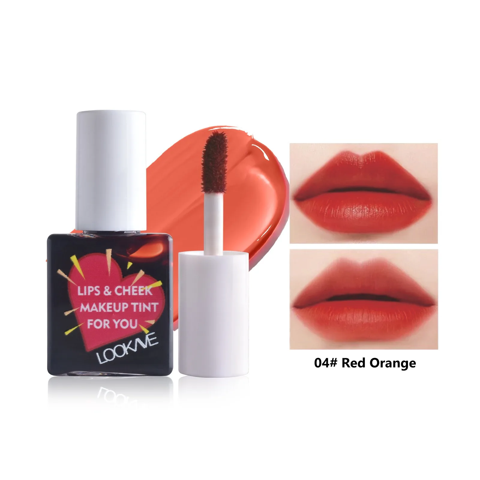 Batom líquido para bochecha, brilho labial fosco, hidratante, frutas, blush, 6 cores, brilho labial, cosméticos à prova d'água de longa duração