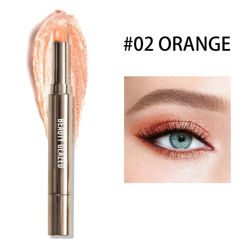 10 cores dupla extremidade sombra de olho vara com esponja escova perolada duradoura sombra caneta contorno portátil maquiagem cosméticos