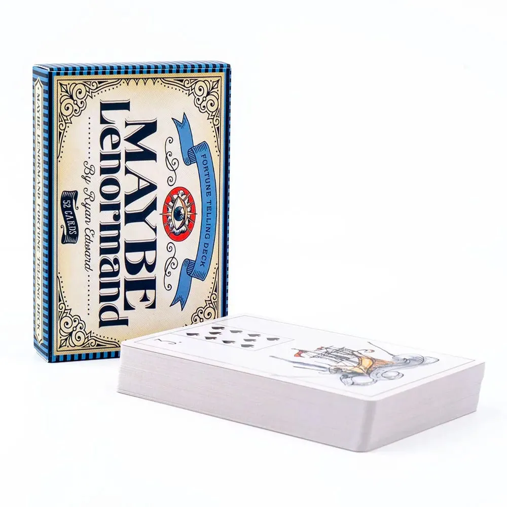 Talvez Lenormand 52 cartas baralho - tarô de adivinhação do destino para iniciantes para jogo de tabuleiro de festa de adivinhação 9,7x6,3cm
