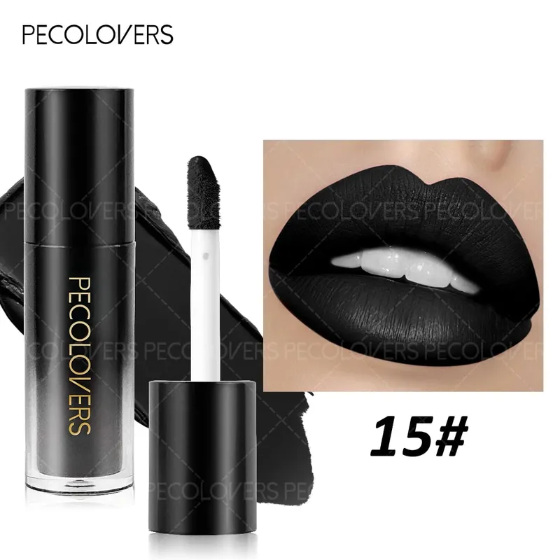 3 PÇS/SET Batom Fosco + Delineador Preto + Caneta de Sombra Brilhante Combinam para Criar uma Maquiagem Preta Punk Halloween/Festas Uso Diário