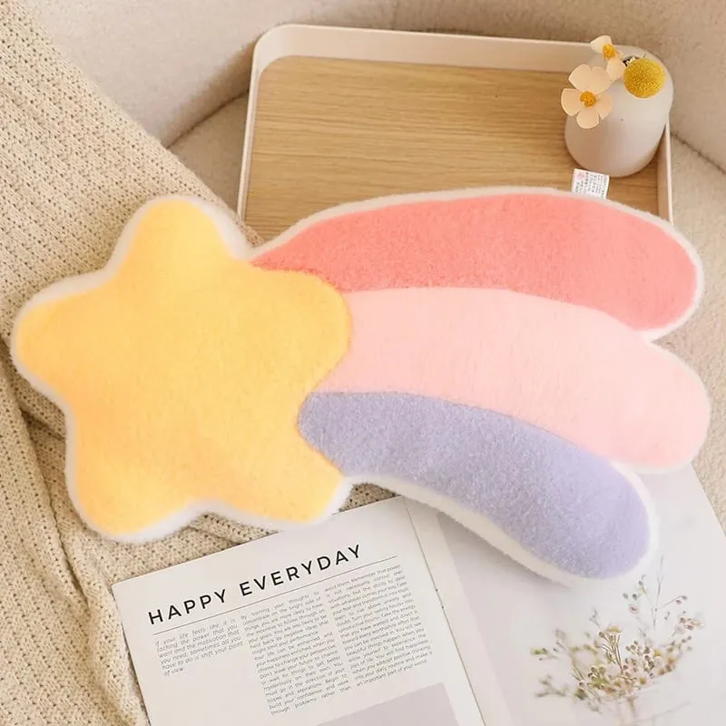 Candy Color Rainbow Cloud Star Moon Plush Pillow Stuffed Soft Flower Toy Throw Pillow Cushion Home Sofa Decor Gift for Friend