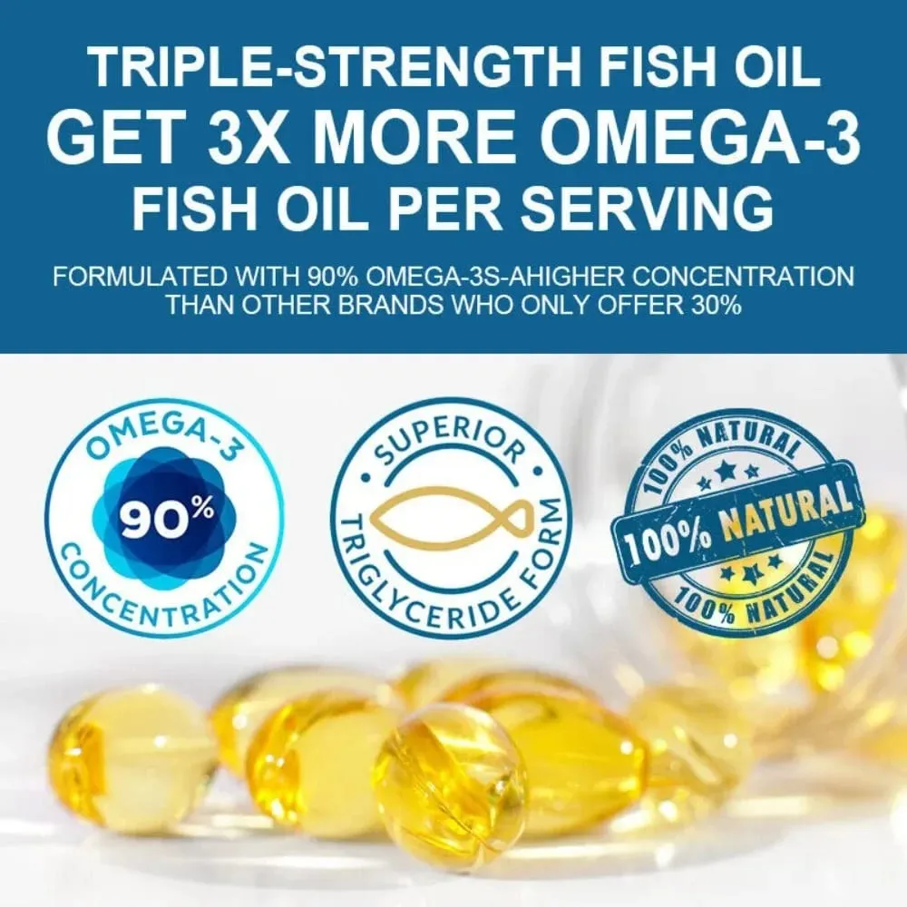 Fórmula extra-forte Óleo de fígado de bacalhau contém vitaminas A D EPA e DHA apoia coração, cérebro, imunidade, articulação e saúde ocular