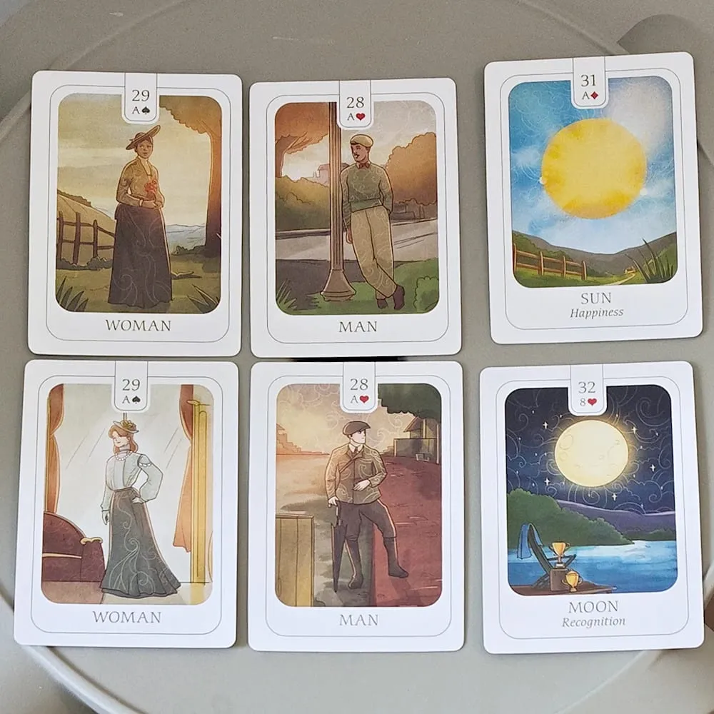 Simplicity Lenormand 甲板 41 張精美插圖卡片，具有有意義的象徵意義，帶有“是、否、也許”卡片 9*6 厘米