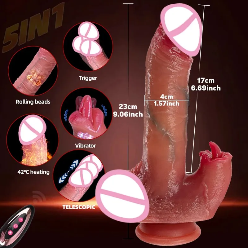 Vibrador vibrador grosso para mulheres vibradores realistas pênis controle remoto empurrando vibradores aquecidos brinquedos sexuais anal g ponto estimuladores