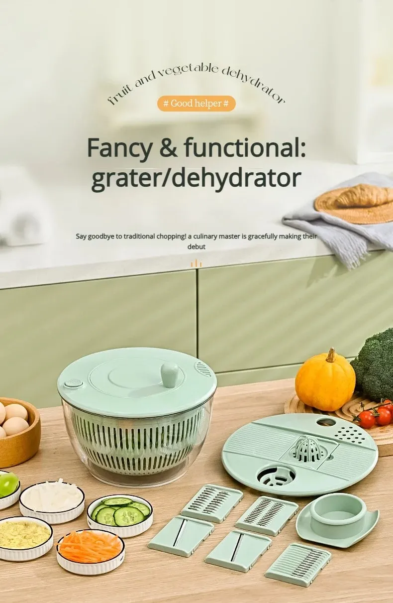 Multi-funcional desidratador de salada vegetal cortador de legumes doméstico pepino e fatias de batata drenagem cesta frutas drenagem água