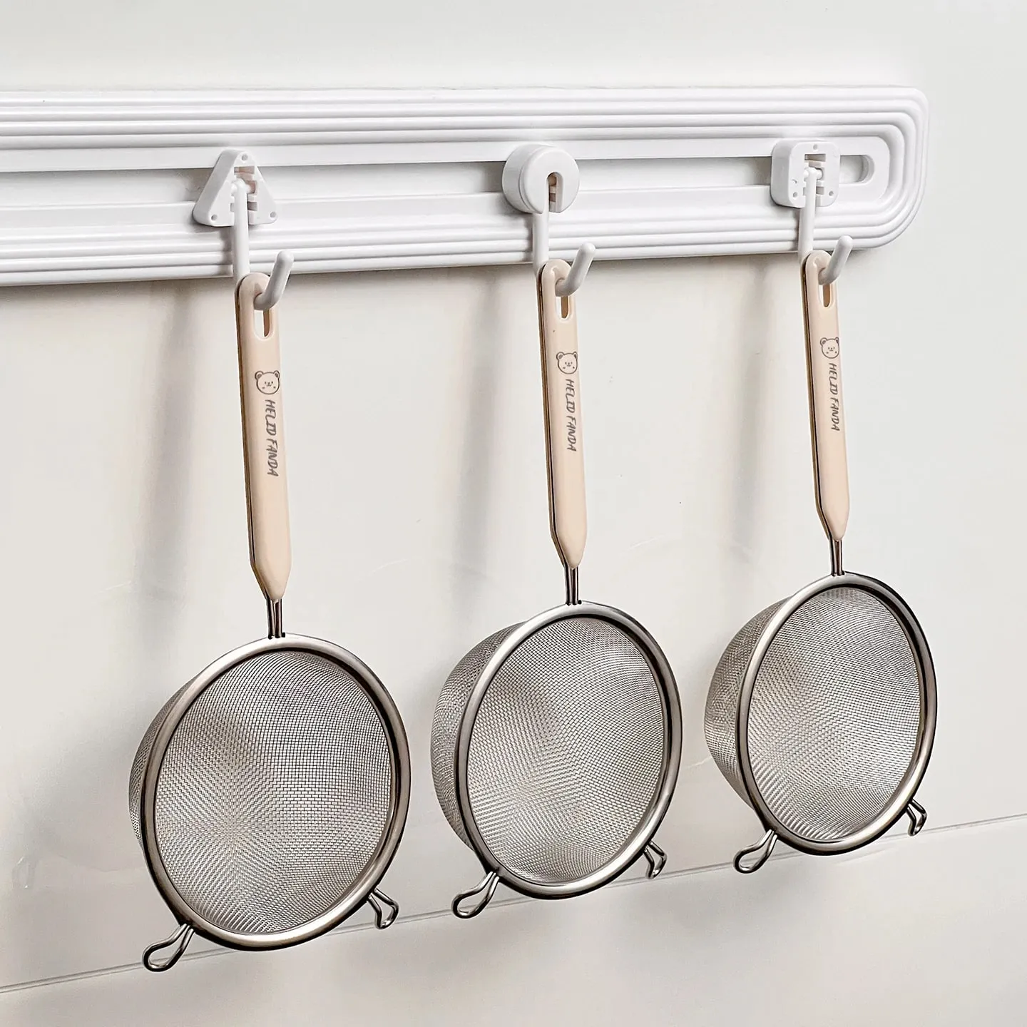 Filtro de resíduos de aço inoxidável 304 durável com alça de plástico filtro de malha fina peneira de farinha óleo skimmer colher utensílios de cozinha