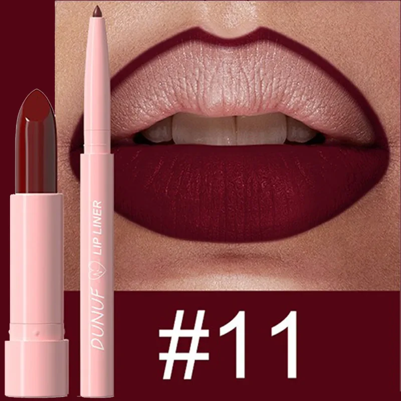 2 Pçs/set Batom + Lip Liner Kit de Maquiagem Matte Nu de Longa Duração À Prova D 'Água Não Mancha Cônico Nib Lip Contour Pen Lip Cosméticos