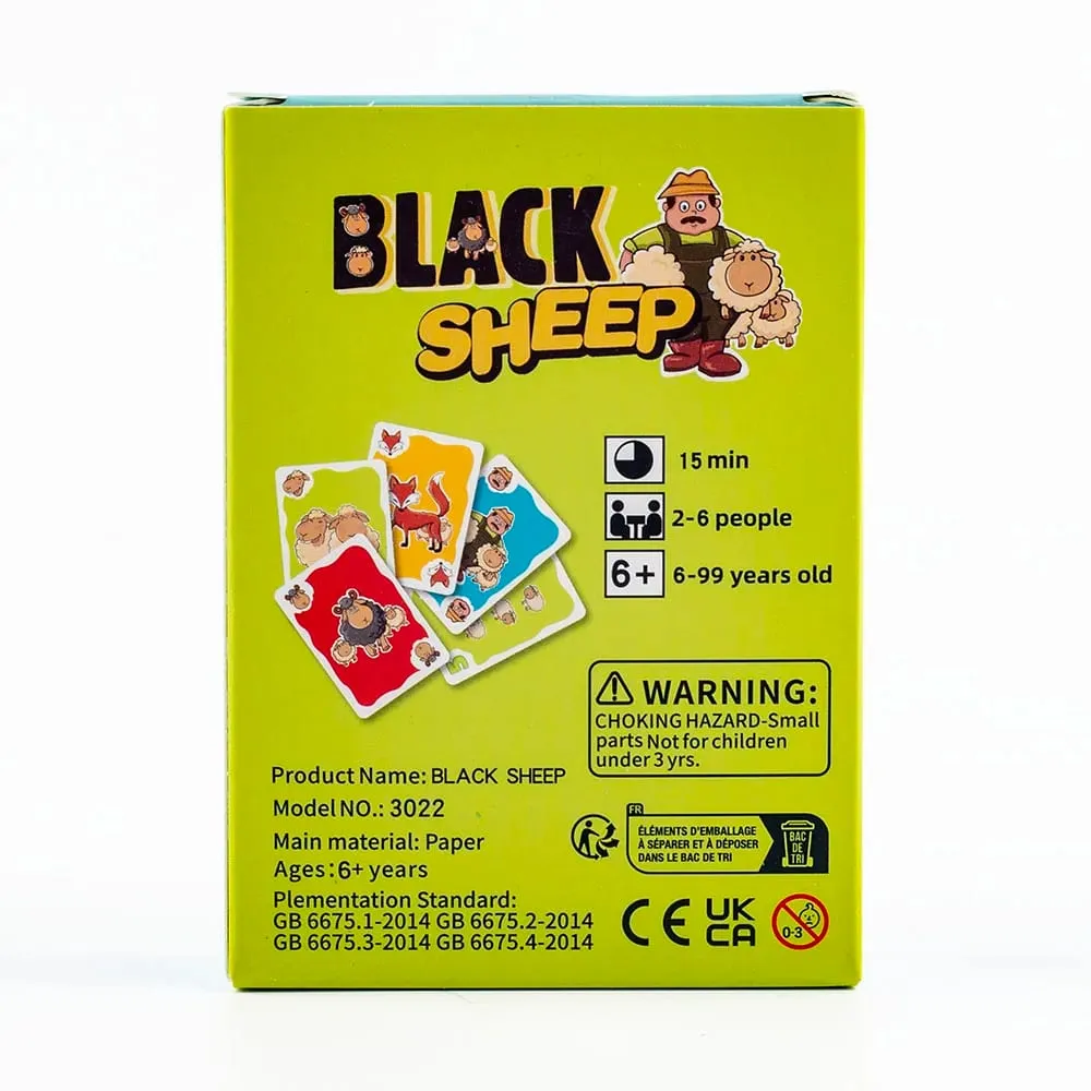 Venda quente Black Sheep Party Game Cards Interativo Intellectua Jogo de Tabuleiro Engraçado Família Amigos Festa Brinquedo Presente para Crianças 10.6*7.5cm