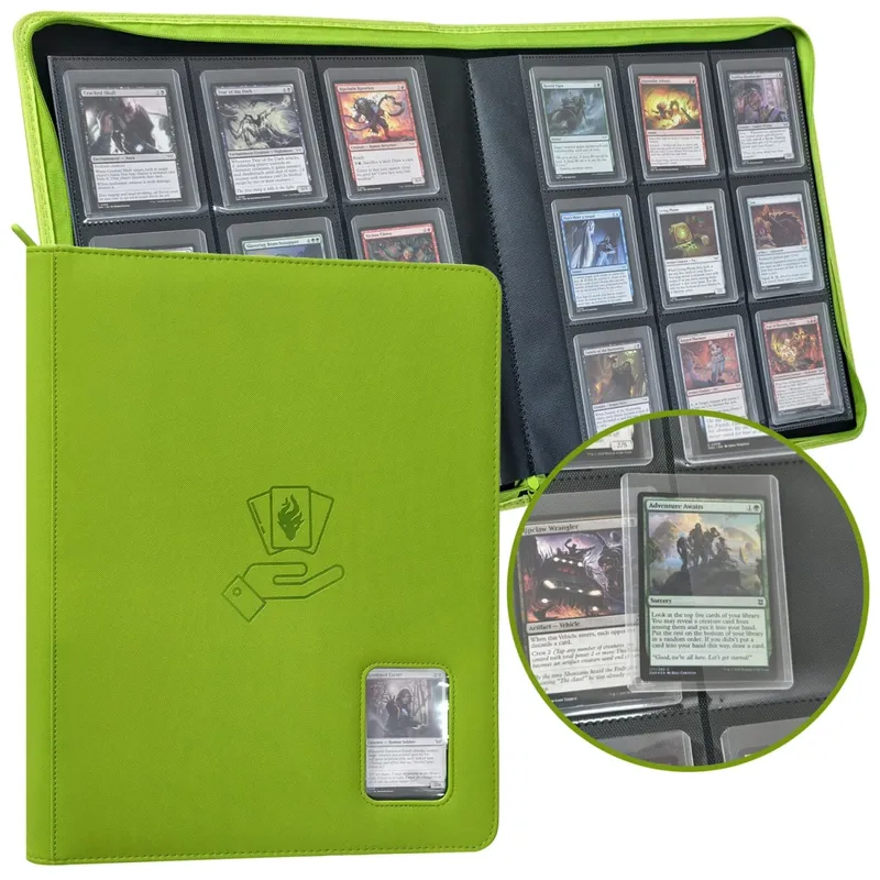 O fichário do carregador superior contém 360 carregadores superiores, 9 bolsos, fichário do carregador superior para cartões rígidos de 3 'x 4', fichário do cartão do toploader