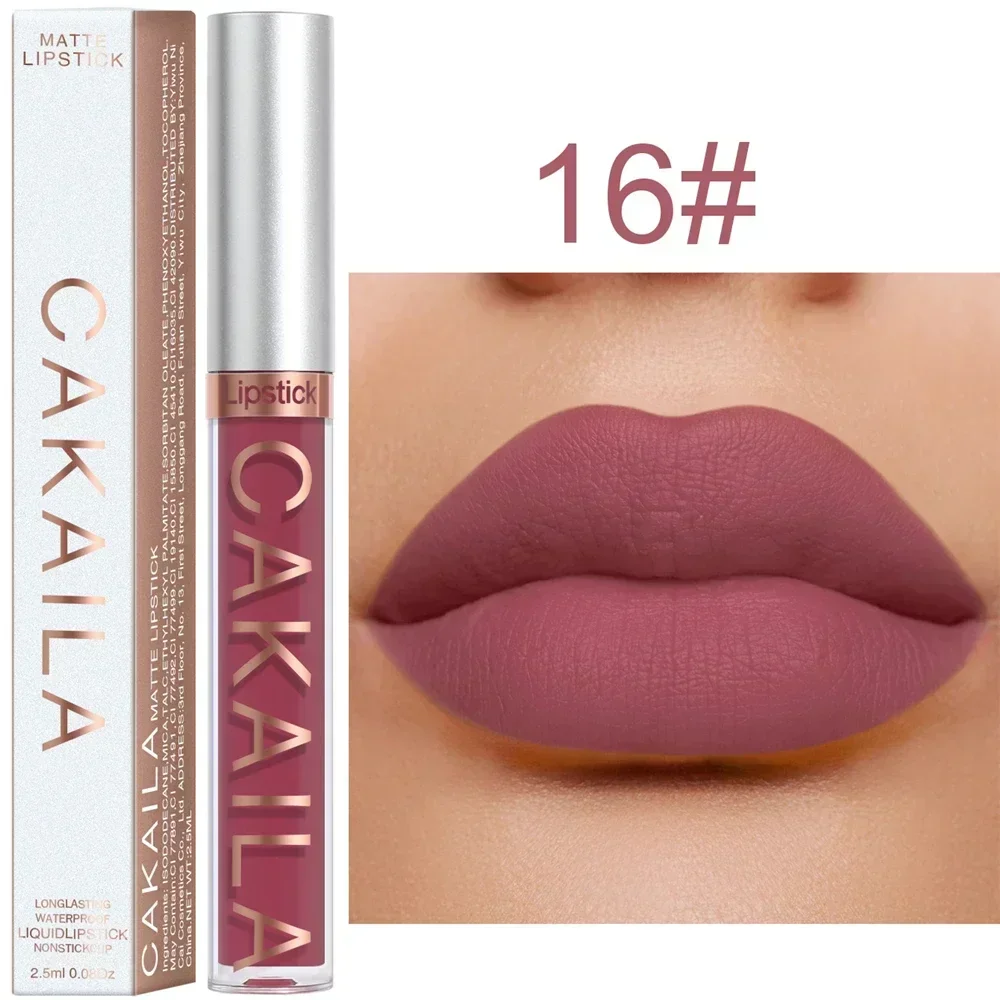 Matte Velvet Lip Glaze Tahan Lama Gincu Cecair Licin Sutera Tidak Mudah Luntur Lip Gloss Makeup Seksi Untuk Wanita Tint Bibir
