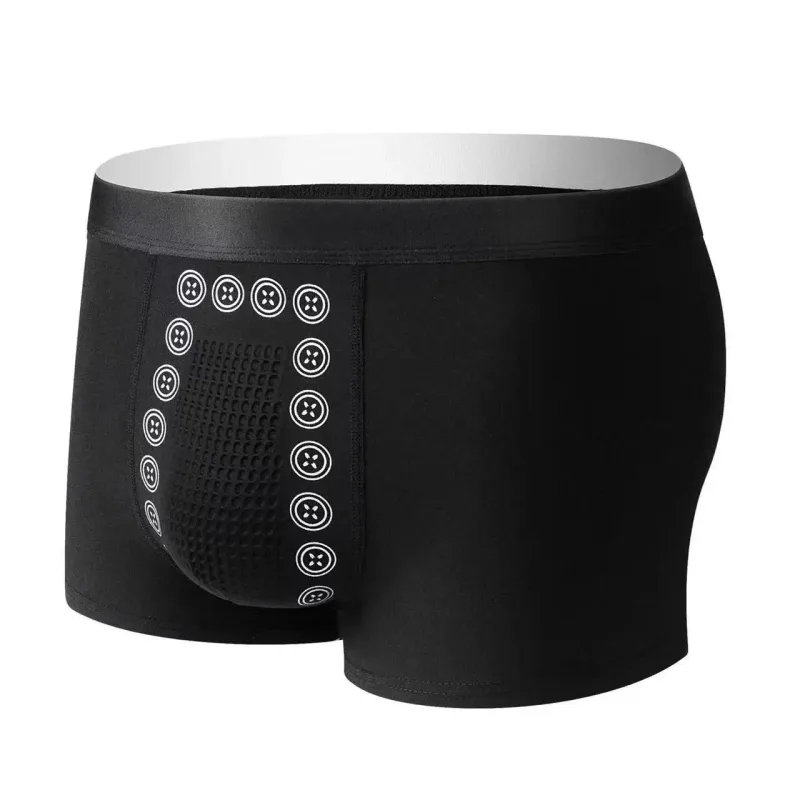 Cueca masculina de poliéster, cueca boxer de terapia magnética de fibra extensível, cuecas confortáveis ​​para uso casual