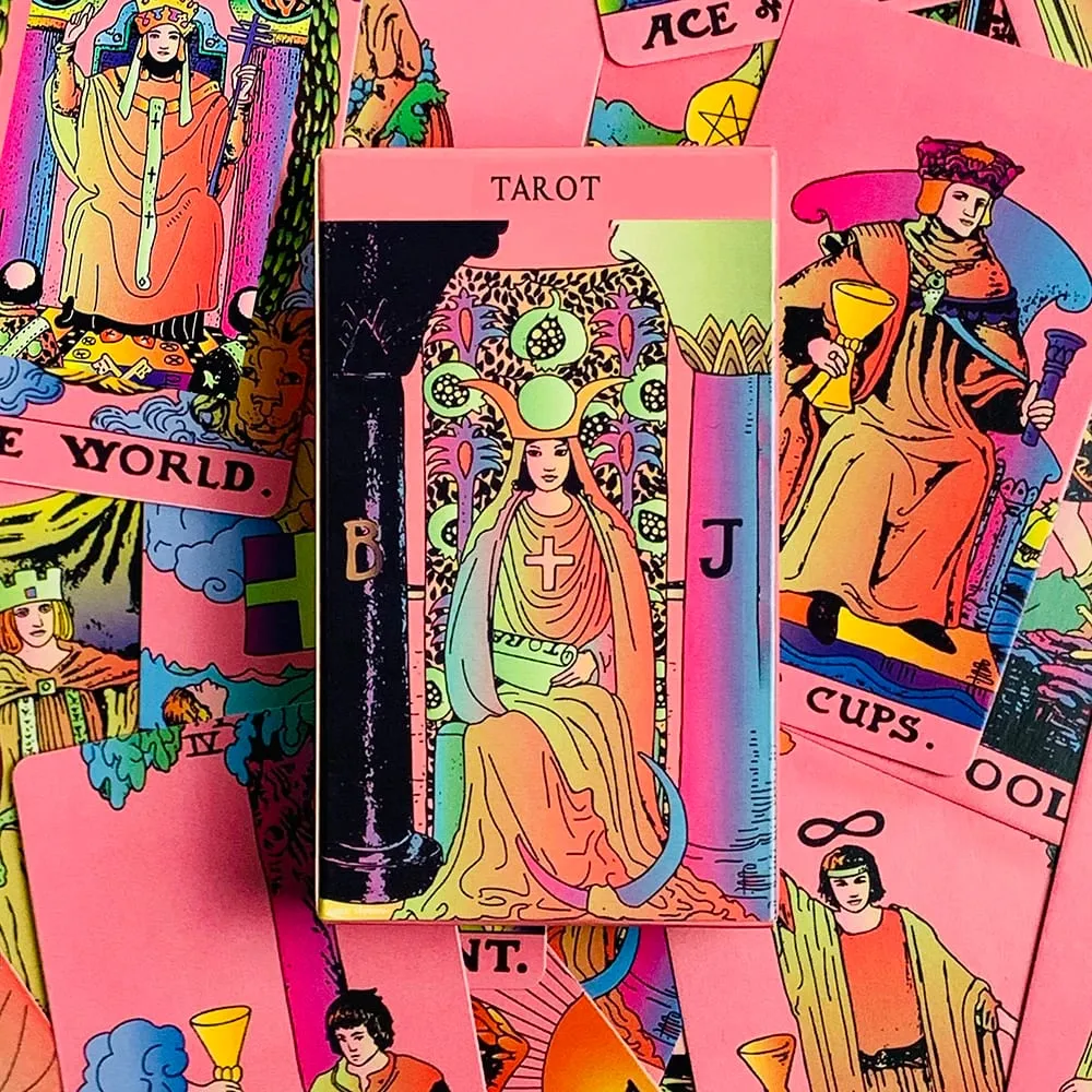 Baralho de tarô rosa, 78 peças, previsão de cartas de tarô, adivinhação, versão em inglês, oráculos, jogo de tabuleiro, reunião de família