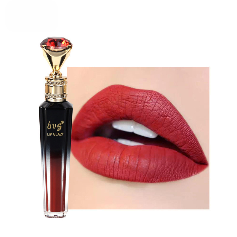 Brilho labial durável, hidratante, à prova d'água, não desbota, copo antiaderente, cor durável, veludo fosco, cosméticos para mulheres