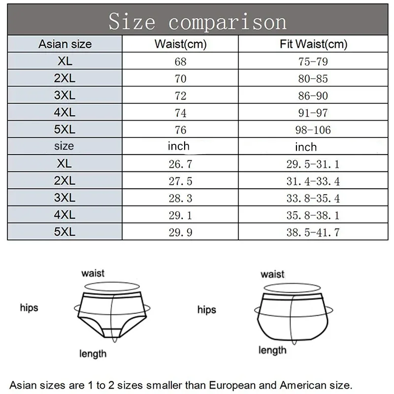 1 件棉質內褲男士舒適內褲男透氣內衣內衣內褲 Plue 尺寸 Xl -5XL