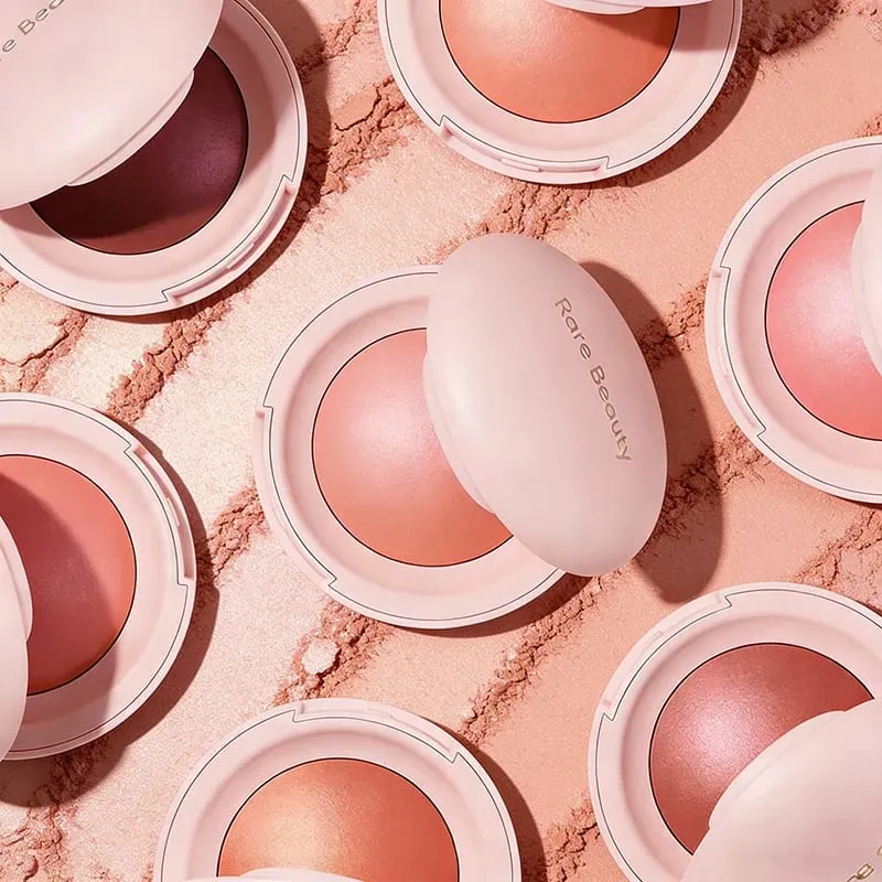 Rare Beauty 3D Face Brighten Blush Highlighter Powder with Mirror Cosmetic Contour Bronzer Shimmer Luminizer Stick Makeup Tool