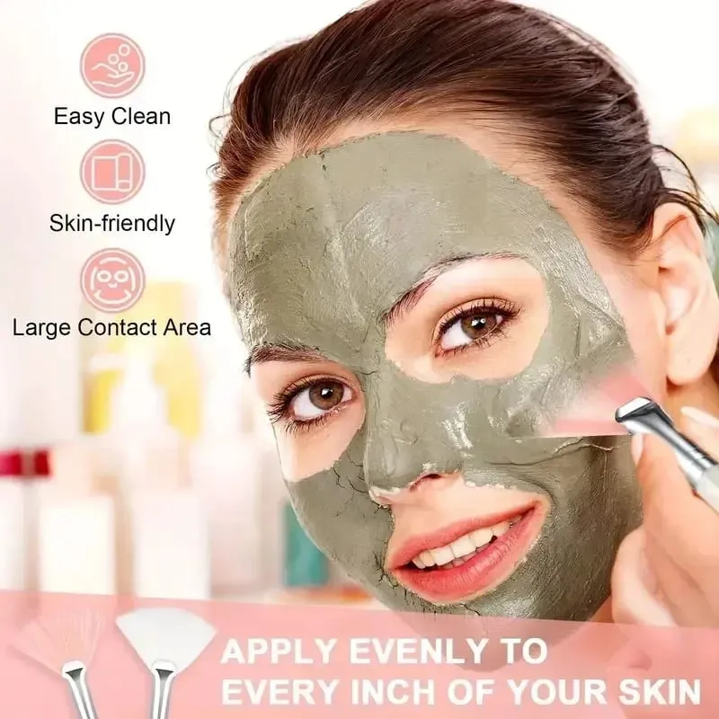 3/6/12 pçs pincéis faciais práticos forma de leque escova cabeça plana aplicador de máscara facial macio portátil escovas ferramentas cosméticas