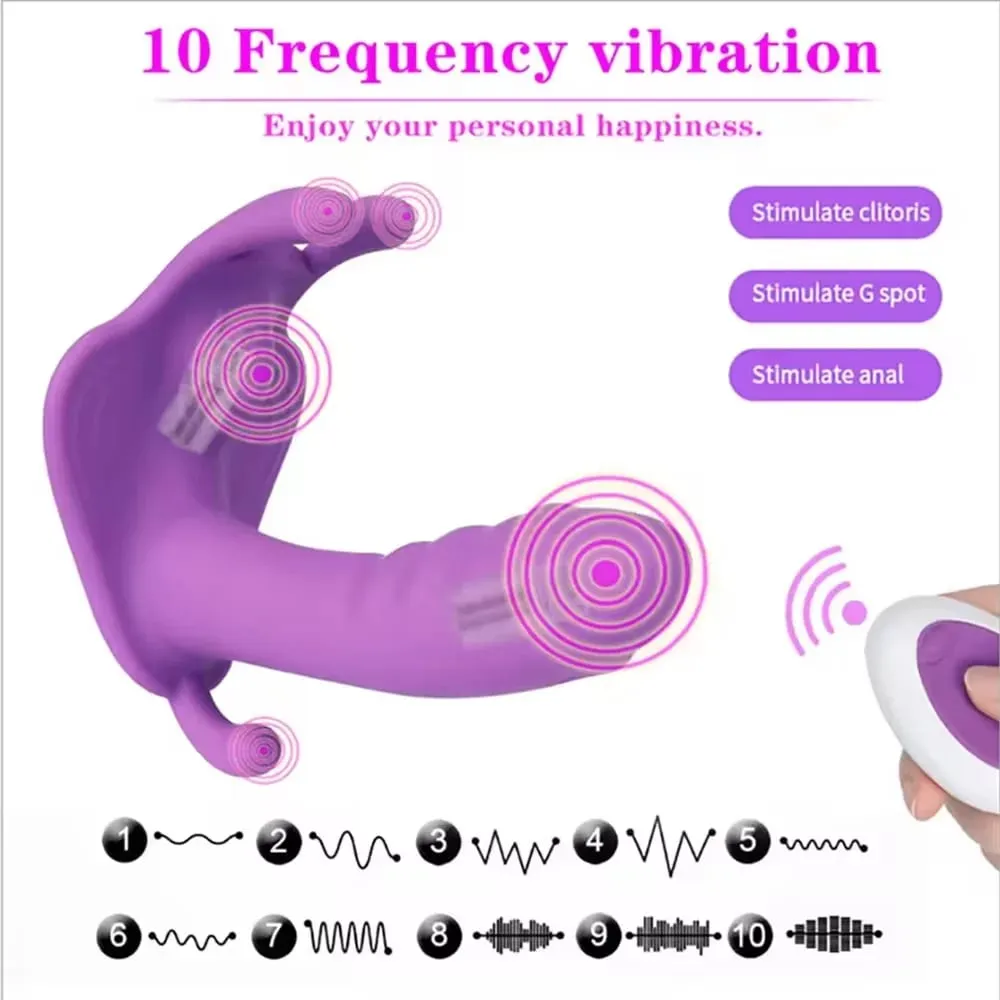 遙控兔子震動器穿戴內褲假陽具震動按摩陰蒂刺激器女性自慰性玩具女式 — image 4