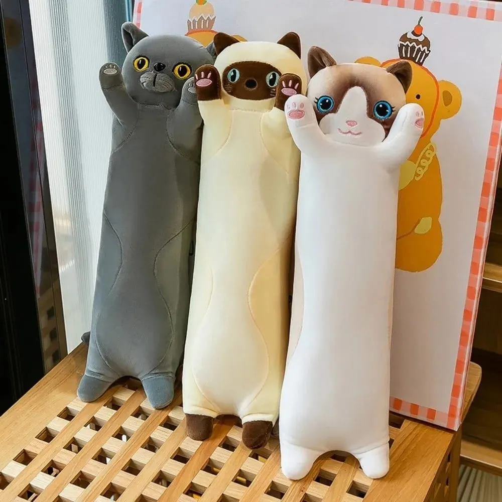 Bonito 50/70cm gato brinquedo de pelúcia squishy macio dormir travesseiro criativo adorável pelúcia animal presentes de aniversário