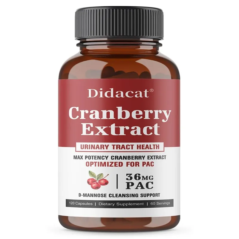 36 mg PAC de Extrato de Suco de Cranberry Superior - Mais D-Manose Apoia a Saúde do Trato Urinário Cápsulas de Cranberry para Mulheres