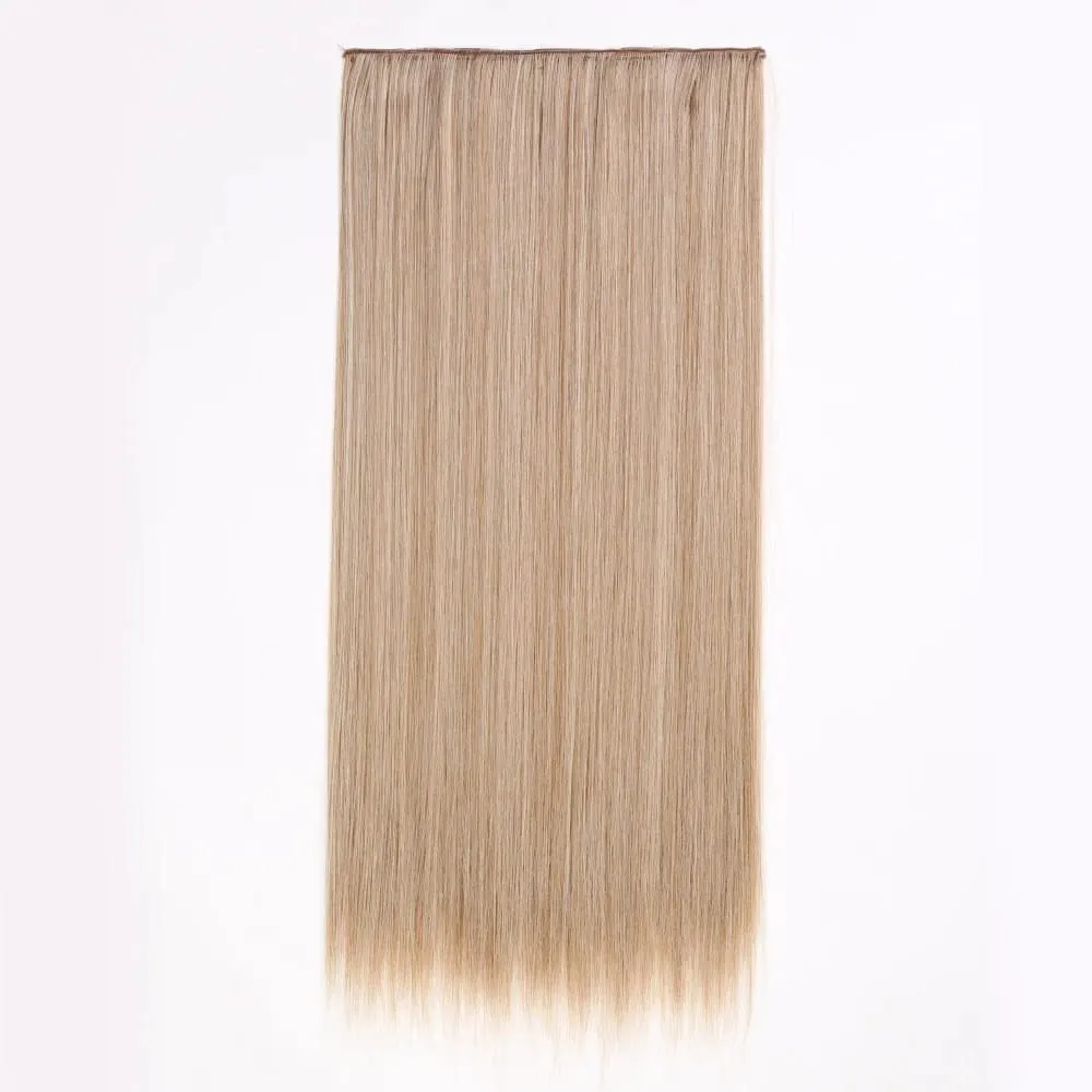 Synthetic Natural Synthetic Hair Extensions 5 Clip In Artificial Fake Ombre Blonde Brown Black Pink Straight False Hair Piece
