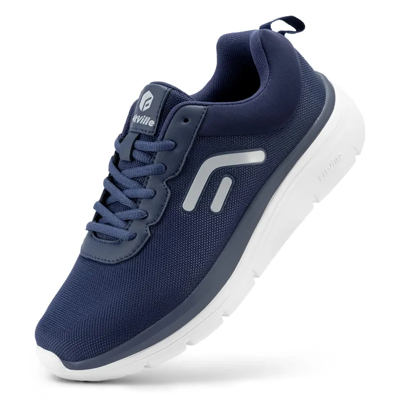 FitVille Sapatos de caminhada para homens de largura ampla sola grossa tênis leves e respiráveis ​​para fasceíte plantar alívio da dor