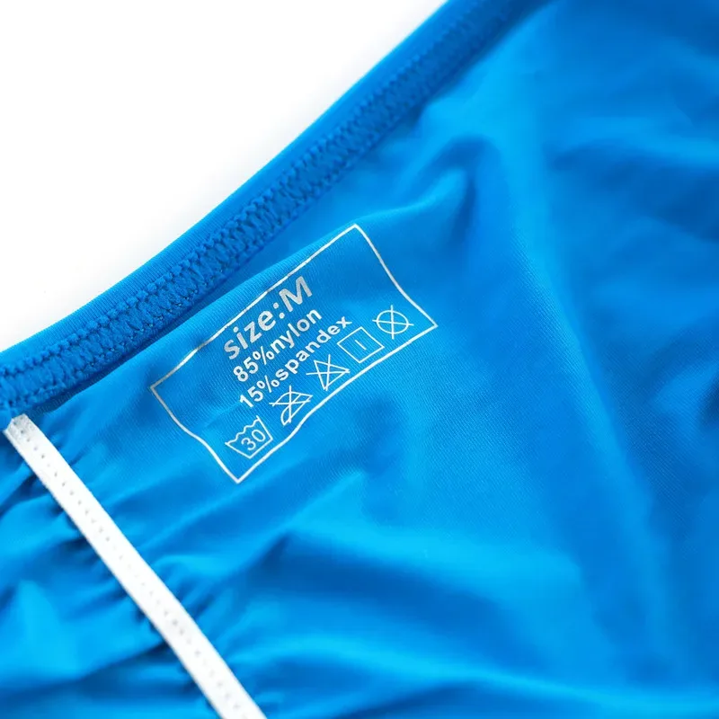 Wrinkle Large Size Male Briefs High Elastic Ice Silk Man Underwear Solid Color Youth Thin Section Comfortable Breathable Sexy