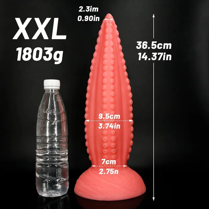 5 tamanhos grandes vibradores anal macio silicone longo butt plug monstro vibrador enorme rosa tentáculo vibrador masturbar brinquedos sexuais para mulheres homens