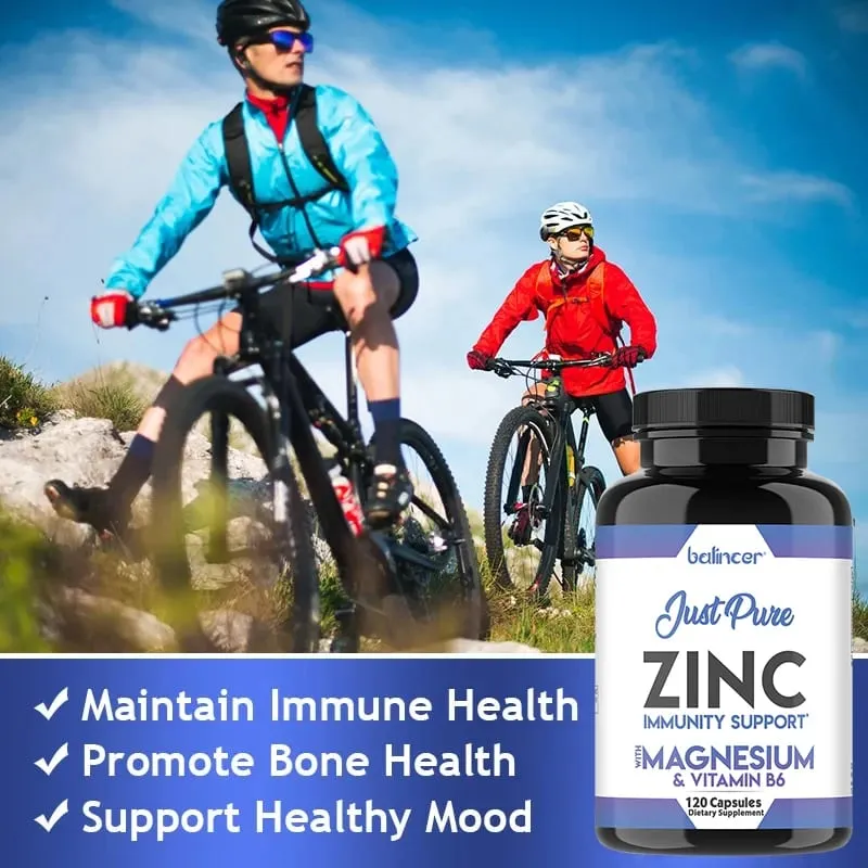 Zinc Supplements - Promotes Energy Production Supports Immune System and Overall Health Non-GMO Gluten-Free
