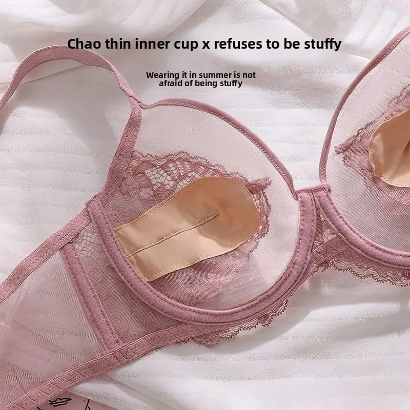 Conjunto de roupa íntima feminina ultrafina, copo cheio, conjunto para busto lisonjeiro e prevenção de flacidez, sem coleção de seios laterais — image 6