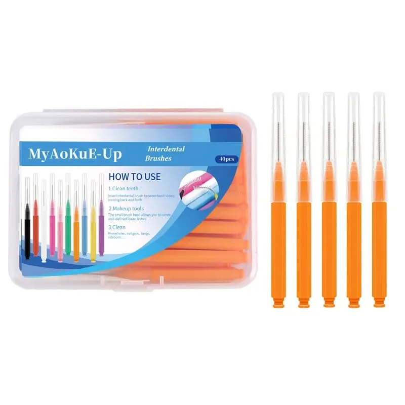 40 pçs mini escova de sobrancelha sobrancelha perm escova de maquiagem cílios extensão levantamento dobrável mini escovas de cílios dental limpo ferramentas de beleza