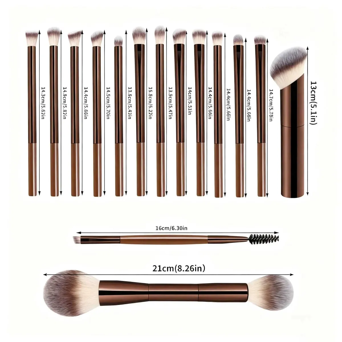 15pcs Professional Eyeshadow Makeup Brushes Blending Eyeliner Eyebrow Concealer Foundation Brush Makeup Accessories Gift