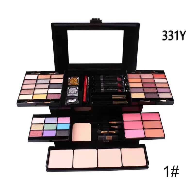 Kit comestic multifuncional, conjunto de pincéis de maquiagem para sombra, batom, paleta de maquiagem profissional, caixa artística
