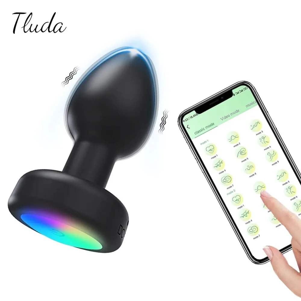 Massageador de próstata sem fio Bluetooth Vibartor para homens APP Controle Remoto Butt Plug Mulheres Anal Vibratório Adultos Brinquedos Sexuais
