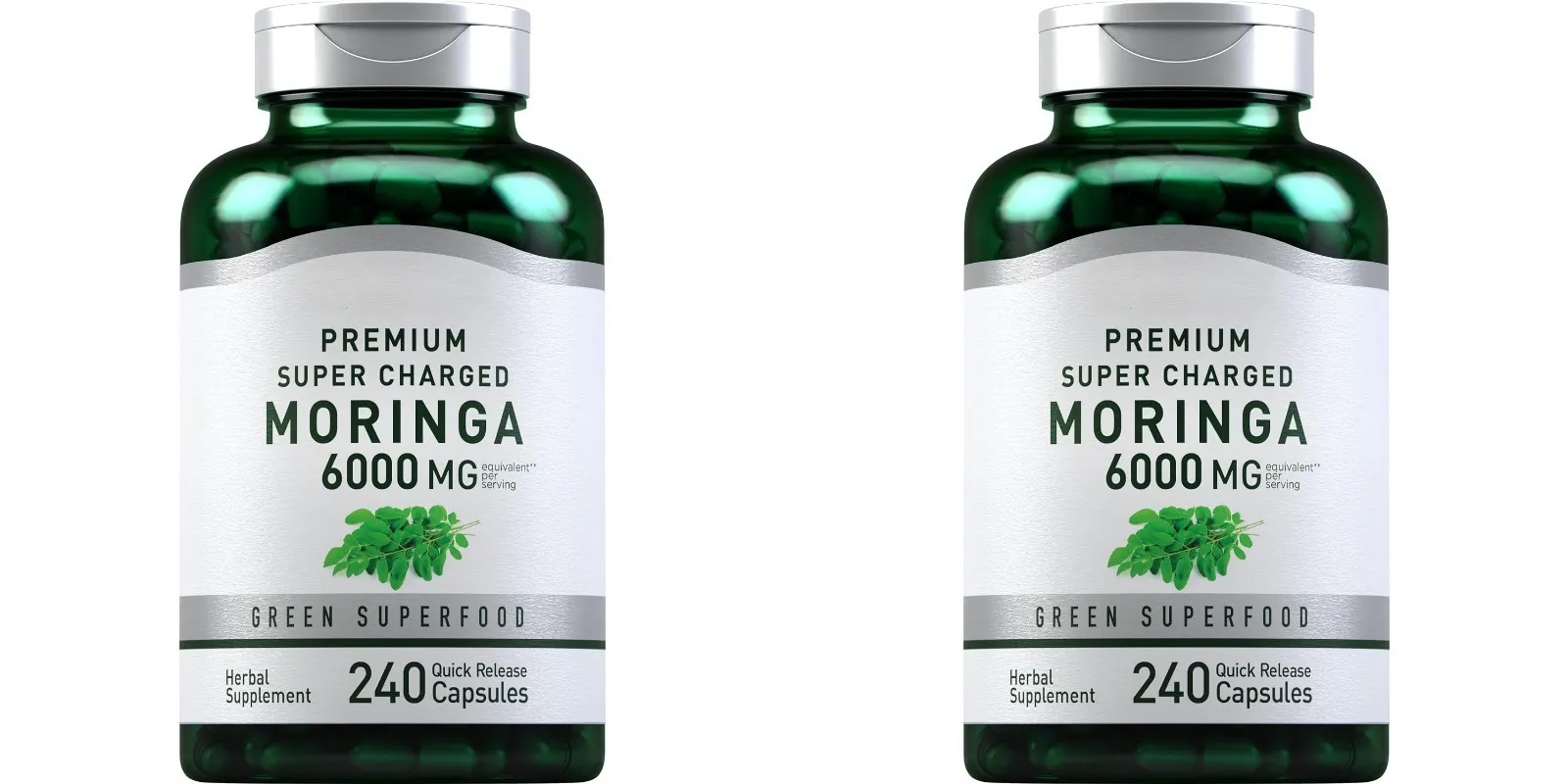 Suplemento de Moringa Oleifera 6000mg Extrato de Folha Concentrado Suporta Saúde e Bem-Estar Geral Não OGM 240 Cápsulas para Adultos