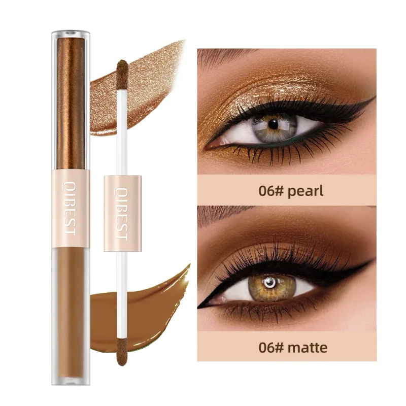 Dupla extremidade glitter fosco sombra de olho vara lápis sombra maquiagem à prova dwaterproof água bicolor shimmer cosméticos beleza maquiagem ferramenta